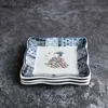 Quadratische Keramikplatten im japanischen Stil, Unterglasur, Restaurant-Tablett, Abendessen, Teller, Küche, Geschirr, Heimdekoration312B
