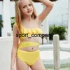 Ruffle Girls Badkläder 2 ~ 13 år Barn Gul Baddräkt One Piece Baddräkt Badkläder Kid Beach Wear Toddler Teen Monokini