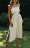 Vooridol elegante bownot backless zomerjurk vrouwen mouwloze maxi boho strand jurk dame losse lange vestido feminino 210415