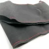 Volant en cuir suédé noir couture rouge sur couverture enveloppante pour Volkswagen Golf 6 GTI MK6 / Polo GTI / Scirocco R