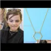 Hänge halsband hängsmycken släpp leverans 2021 hfarich geometrisk hexagon för kvinnor enkel minimalistisk vanlig långkedja smycken halsbandsfall