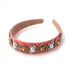 Mode Flanel Strass Imitatie Parel Geometrische Hoofdband voor Vrouwen Brede Kant Kostbare Hoofd Haaraccessoires