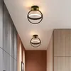 Plafonniers modernes à LED Lampe pour couloir d'allée Golden Square Round Indoor Mount Light dans le salon Chambre Balcon Home Fixtures noir blanc or