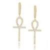 boucles d'oreilles en croix diamant pour hommes