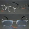 Frame di occhiali trasparenti quadrati in metallo per uomini donne senza bordo retros cornice ottica occhiali occhiali computer 9011 recc7837950