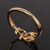 Grande braccialetto di cristallo austriaco Gioielli color oro Moda semplice per le donne Ragazze regalo Bracciali con strass Braccialetti Braccialetti