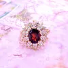 Solitaire Rings925 Sterling Silver Natural Garnet Ring Engagement Wedding Band Rings for Women Bridal Jewelry5757990