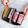 Card & ID Holders Women's Short Simple Solid Color Multi Card Large Capacity Zipper Student Change Bag Women