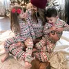 Kerstmis kleding set kinderen kleding kerst familie ouder-kind pak afdrukken Home Service Katoenen zachte tweedelige pyjama H1014