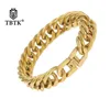 Länk, Kedja TBTK 12mm / 15mm Bredd klassiker Bangles Gold Simple Style Armband Miami Mens Armband Jewlery Elegant Punk Trendy