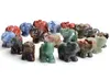 1,5 pulgadas de pequeñas manualidades de estatua de elefante de chakra natural Cristal tallado Reiki Figura de animal curativo 1 PCS