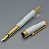 Luxury classic 163 white ceramic metal ballpoint roller ball pen with serial number top quality stationery office business supplie199K