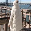 Duży Prawdziwy Naturalny Fox Fur Collar White Duck Down Płaszcz Kurtka Zimowa Kobiety Długie Parkas Kobieta Gruba Śnieżna Odzieżowiec 210423