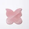 Creative Butterfly Natural Gua Sha Board Massager Heldhand Skin Care Guasha Chinese Butterfly Rose Quartz Scraping Massage Tool5911313777