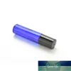 10 ML Blue Glass Bottle Roll On Empty Fragrance Perfume Essential Oil Roll-On Black Mini Sample Plastic Cap Bottles