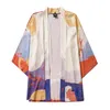 Весна Случайный мужчина Кимоно Кардиган Японский Печать Свободная Рубашка Топы Летняя Женщина Человек Улица Палат Пара Юката Кимонос Этническая одежда