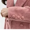 Elegant Autumn Winter Blazer 2 Piece Suit Women Blazers Coat Sets Long Sleeve Notched Casual Chic Pants Suits Korean 210518