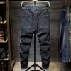 Men's Jeans Stretch Denim Trousers Large Big Size 5XL 6XL 7XL Black Man Plus 44 46 48 Harem Pants Autumn Elastic Blue212P