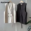 AACHOAE CHIC AUTOMNE BLAZER GESTER FEMMES SOLID V COU BUREAU DE BUREAU AVEC COUVERTURE CASIEN DOUBLE COUVERNES DOUBREINES VESTES NOUVEAU 210413