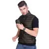 Klasyczne Męskie Męskie Lekkie Down Casual Jesień Zima Puffer Kamizelka Kurtka Mężczyźni Zipper Zipper Mężczyzna Kamizelka Gilet 210524