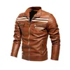 Veste en cuir de motard pour hommes, printemps et automne, tendance de la mode pour hommes, manteau en cuir PU décoratif pour moto, vestes pour hommes 211018