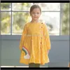 Babykleding Baby Kids Maternity Drop Levering 2021 Maven Corduroy Winter Meisjes Regenboog met Button Little Peuter Prinses Jurken Vestido