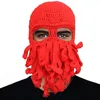 Cappelli da esterno fatti a mano tentacolo polpo cappello in puro cotone passamontagna berretto invernale caldo fai da te Skullies berretti per donna regalo di Natale da uomo