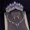 Orecchini Collana Splendidi set di gioielli da sposa in cristallo per le donne Fashion Diademi Collane Set Wedding Crown Bride Jewellry