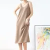 Kvinnors tidigt höstöverdimensionerad V Neck Sling Stickad Suspender Wool Blend Base All Match Wear Chic Dress Fashion 210520