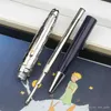 Promozione Prince Rollerball Pen/Ballpoint/Fountain Pen Dark Blue Resin Silver Clip Engrave