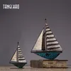 Home Decor Retro Sailboat Model Figurines For Interior Living Room Office Decoration Ornaments Iron Boat Figurine Sculpture Gift 211108