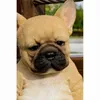 眠そうなフレンチブルドッグ子犬像樹脂芝生彫刻スーパーかわいいガーデンヤードの装飾Mumr999 211101