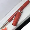 Célèbre série de stylos à stylos à stylos à pâtisserie rouge classique en résine noire spéciale stylo rouleau avec un clip de serpent unique8915329