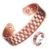 Vinterly Buy 1 Get 1 Gift Pure Copper Bracelet Men Health Energy Magnetic Bracelet Copper Wide Adjustable Cuff Bangles for Men Q076054523