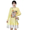 Maternity Dresses 1612# Clothes Spring Autumn Cotton Long Sleeves Printed Dress Loose Stylish For Pregnant Women Mom