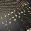 Or 26 lettres collier breloque Alphabet personnalisé A-Z pendentif colliers mode torsion chaîne bijoux pour femmes hommes filles