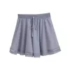 Women Loose Shorts Ladies Drawstring Pleated Wide Leg Summer Style Beach Wear Casual Clothes Women's