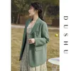 DUSHU grande taille surdimensionné vert Blazer manteau femmes printemps élégant bureau dames femme décontracté Streetwear à manches longues veste 211006