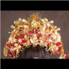 Tiaras Hair Drop Delivery 2021 Modeling Ancient Costume Headdress Bride Married Jewelry Classical Bridal Crown Jyfgk