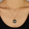 Biały Czarny Zielony Multi CZ Evil Eye Wisiorek Czechy Bohe Lucky Turecki Moda Rose Gold Color Naszyjnik