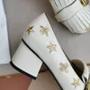 New Arrival Luxury Designer Womens high heel Shoes Embroidery bee tassel metal buckle cowhide leather Fashion Dress casual Shoe Wedding Party loafer top quality 6cm