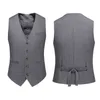 3-częściowy garnitur Mężczyźni Anglia Styl Striped Siatek Zestaw Biznesowych Odzież Formalna Odzież Dżentelmen Suknia Ślubna Slim Fit Suit Gray Black X0909