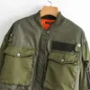 Army Green Round Neck Long Sleeve Pocket Chic Female Jacket Korean Pilot Thicken Warm Locomotive Women's Coat 210507
