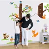 Animaux de dessin animé écureuil hauteur échelle arbre hauteur mesure autocollant mural pour chambres d'enfants tableau de croissance chambre d'enfant décor mur art 210705