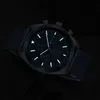 WWOOOR SPORTS Business Watchs Мужская роскошь Синяя стальная сетка кварцевые наручные часы водонепроницаемый модный хронограф Reloj Hombre 210527