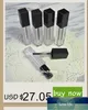 Packing Bottles Empty Round Lip Gloss Tube Black Balm Refillable Containers Cosmetic Portable 30pcs/Lot