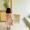 Dziewczyny Kwiaty Sukienka Drukuj Bawełniane Maluch Ubrania Dla Dzieci Lato Strój Noszący Z Koreański Cute Projektant Odzież 210529