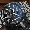 Sinobi Luxus Männer Wasserdichte Edelstahl Pilot Armbanduhren Chronograph Datum Sport Taucher Leuchtende Quarzuhr Montre Homme Q0524