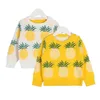 Autumn Winter Children's Clothing Cartoon Pineapple Knitted Sweaters Kids Baby Boys Girls Cotton Tops 210429