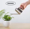 300ml Edelstahl lange Auslauf Gießkannen für Haushalt Garten Grünpflanzen Pot Qualität Einfache Design Moderne Töpfe 26Sh Z